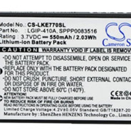 Replacement For Lg Lgip-410A Battery